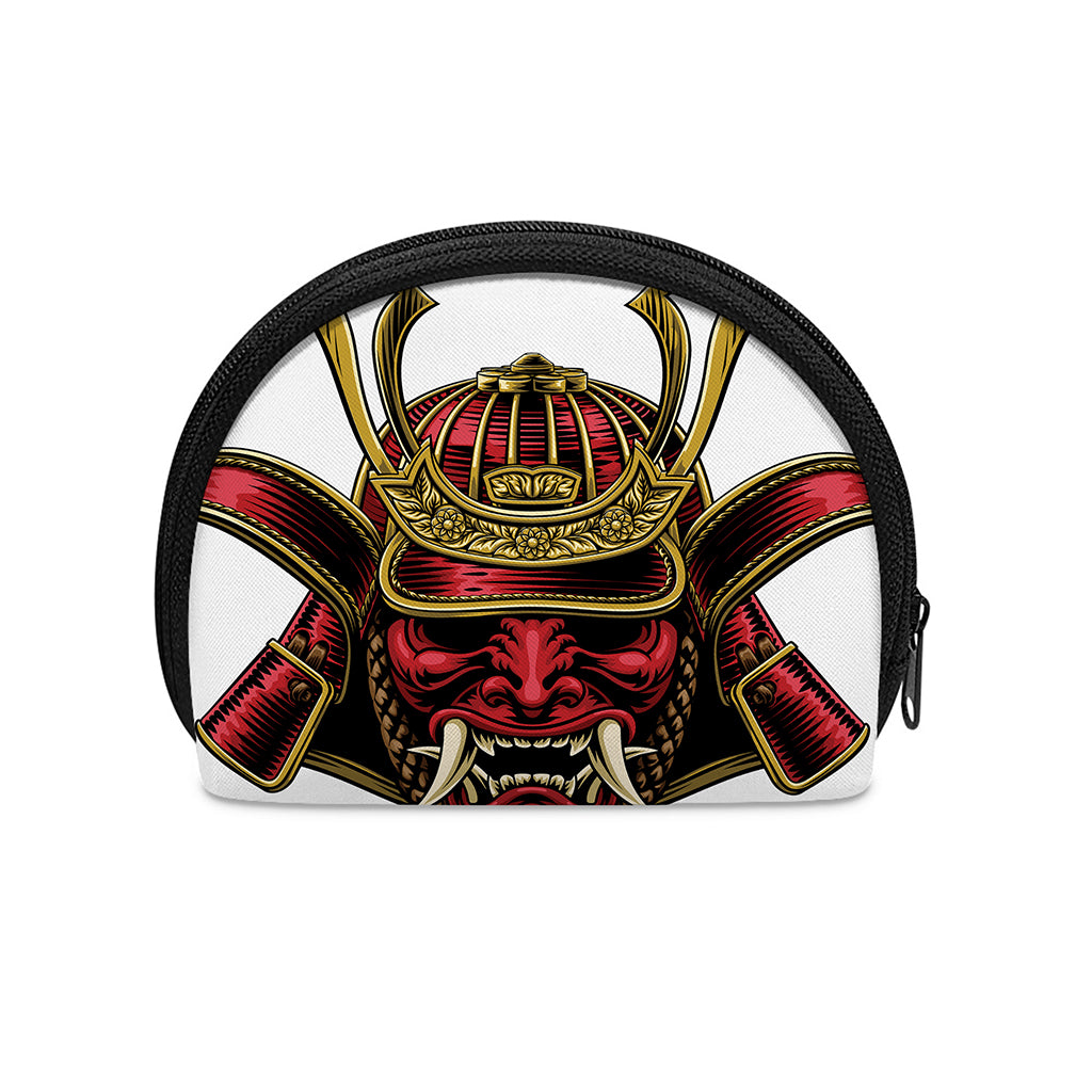 Japanese Samurai Helmet Print Coin Purse