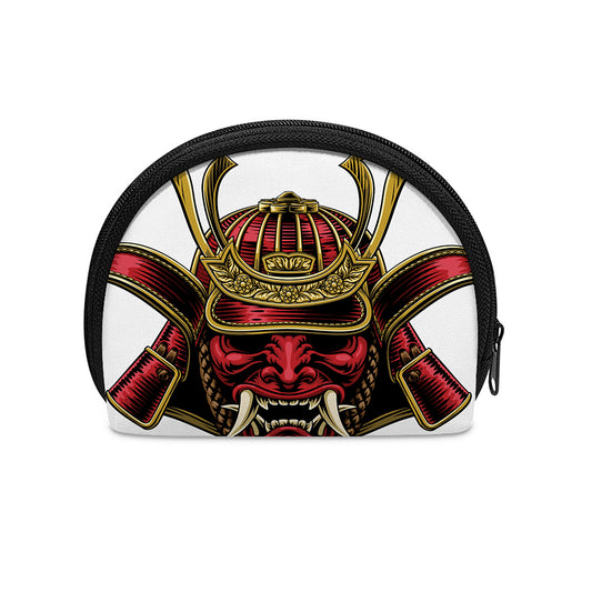 Japanese Samurai Helmet Print Coin Purse