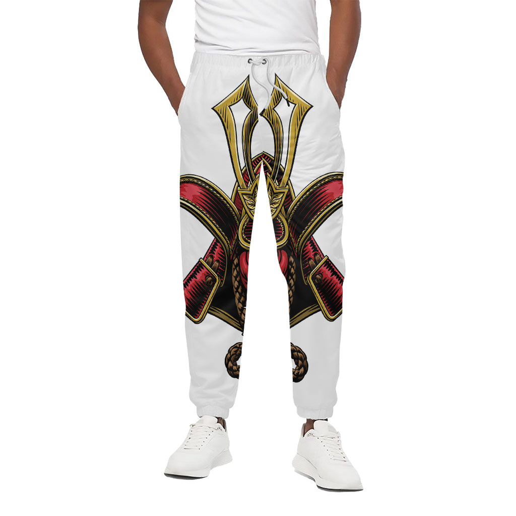 Japanese Samurai Helmet Print Cotton Pants