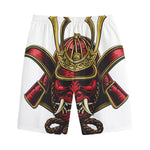Japanese Samurai Helmet Print Cotton Shorts