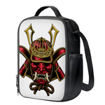 Japanese Samurai Helmet Print Crossbody Lunch Bag
