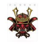 Japanese Samurai Helmet Print Curtain