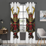 Japanese Samurai Helmet Print Curtain