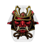 Japanese Samurai Helmet Print Dog Zip Up Hoodie