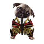 Japanese Samurai Helmet Print Dog Zip Up Jacket
