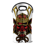 Japanese Samurai Helmet Print Double Neoprene Wine Tote