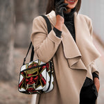 Japanese Samurai Helmet Print Double Strap Bible Bag