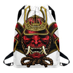 Japanese Samurai Helmet Print Drawstring Backpack