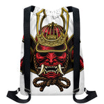 Japanese Samurai Helmet Print Drawstring Backpack