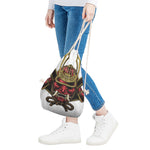 Japanese Samurai Helmet Print Drawstring Bag