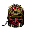 Japanese Samurai Helmet Print Drawstring Makeup Bag