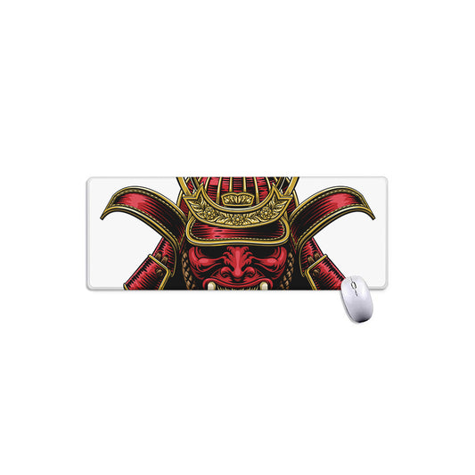 Japanese Samurai Helmet Print Extended Mouse Pad