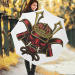 Japanese Samurai Helmet Print Foldable Umbrella