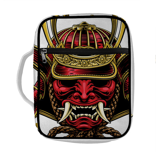 Japanese Samurai Helmet Print Front Pocket Bible Bag