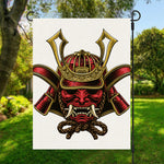 Japanese Samurai Helmet Print Garden Flag