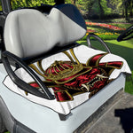 Japanese Samurai Helmet Print Golf Cart Seat Cover