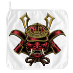 Japanese Samurai Helmet Print Hand Towel