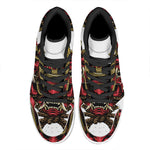 Japanese Samurai Helmet Print High Top Leather Sneakers