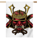 Japanese Samurai Helmet Print House Flag