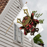 Japanese Samurai Helmet Print House Flag