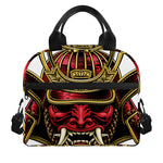 Japanese Samurai Helmet Print Insulated Lunch Bag