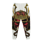 Japanese Samurai Helmet Print Jogger Pants