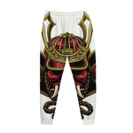 Japanese Samurai Helmet Print Jogger Pants
