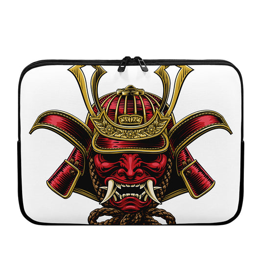 Japanese Samurai Helmet Print Laptop Sleeve