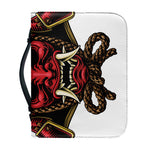 Japanese Samurai Helmet Print Leather Bible Cover