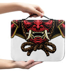 Japanese Samurai Helmet Print Leather Bible Cover