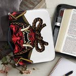 Japanese Samurai Helmet Print Leather Bible Cover