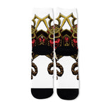 Japanese Samurai Helmet Print Long Socks