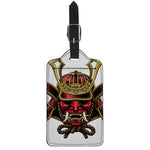 Japanese Samurai Helmet Print Luggage Tag