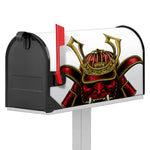 Japanese Samurai Helmet Print Mailbox Cover