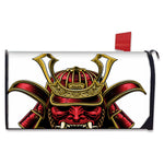 Japanese Samurai Helmet Print Mailbox Cover