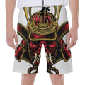 Japanese Samurai Helmet Print Men's Beach Shorts