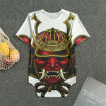 Japanese Samurai Helmet Print Men's Bodysuit