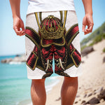 Japanese Samurai Helmet Print Men's Cargo Shorts