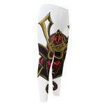 Japanese Samurai Helmet Print Men's Compression Pants