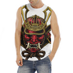 Japanese Samurai Helmet Print Men's Fitness Tank Top