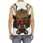 Japanese Samurai Helmet Print Men's Fitness Tank Top