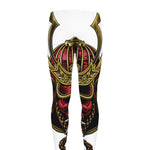 Japanese Samurai Helmet Print Men's leggings