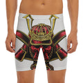 Japanese Samurai Helmet Print Men's Long Boxer Briefs