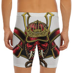 Japanese Samurai Helmet Print Men's Long Boxer Briefs