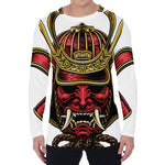 Japanese Samurai Helmet Print Men's Long Sleeve T-Shirt