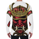 Japanese Samurai Helmet Print Men's Long Sleeve T-Shirt