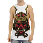 Japanese Samurai Helmet Print Men's Muscle Tank Top