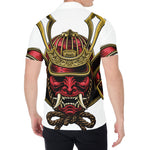 Japanese Samurai Helmet Print Men's Shirt