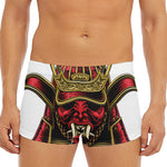 Japanese Samurai Helmet Print Men's Short Boxer Briefs