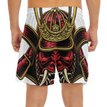 Japanese Samurai Helmet Print Men's Split Running Shorts